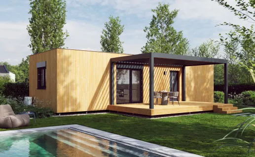 Galerie Single wood 59m² flat roof