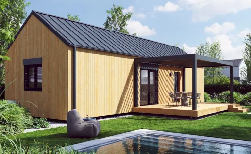 Galerie Single wood 75m² gable roof