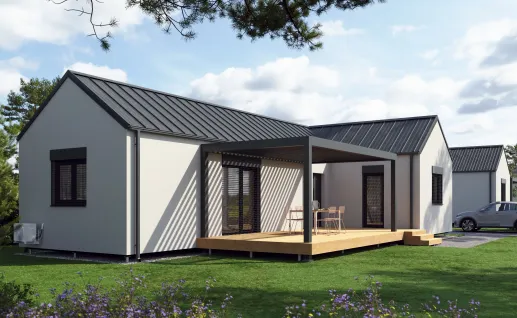 Galerie Double T 94m² gable roof