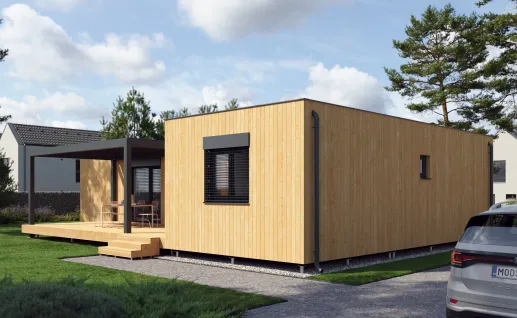 Galerie Double T wood 94m² flat roof