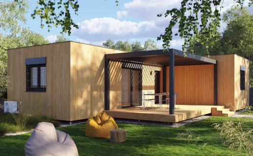 Galerie Double L wood 94m² flat roof