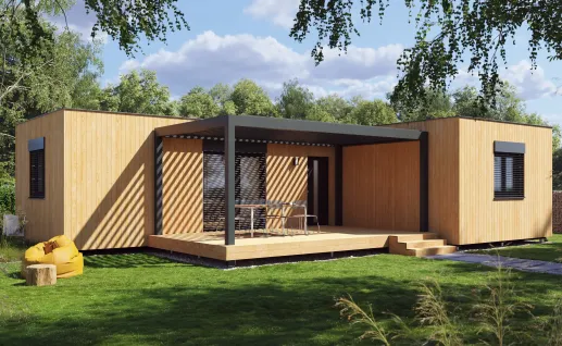 Galerie Double L wood 94m² flat roof