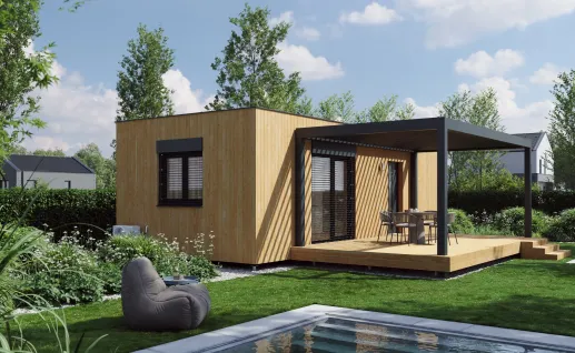 Galerie Single wood 45m² flat roof
