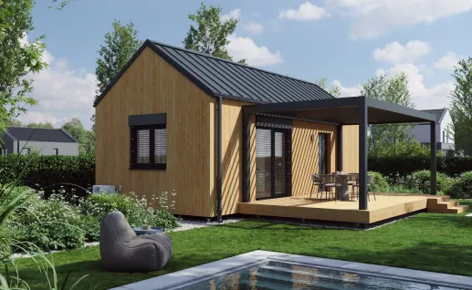 Galerie Single wood 45m² gable roof