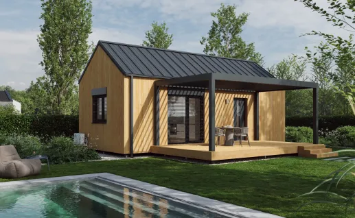 Galerie Single wood 45m² gable roof