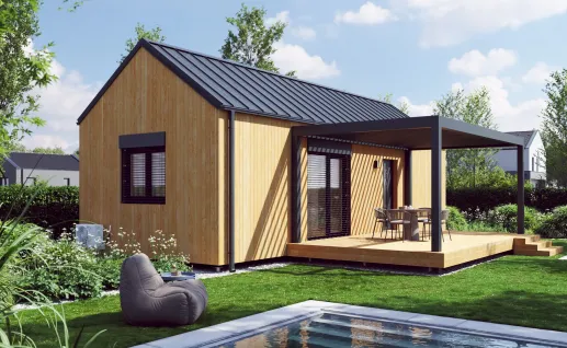 Galerie Single wood 54m² gable roof