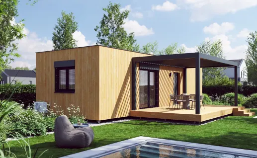 Galerie Single wood 54m² flat roof