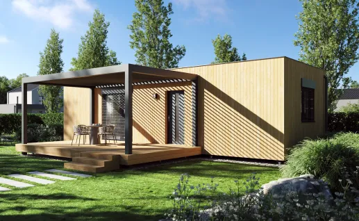 Galerie Single wood 54m² flat roof