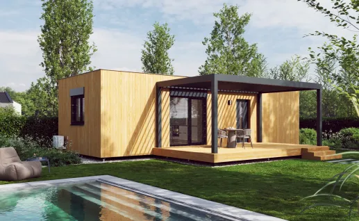 Galerie Single wood 54m² flat roof
